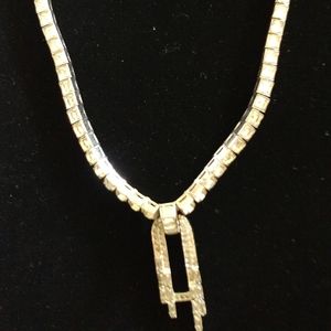Dorsons Sterling Deco Rhinestone Necklace